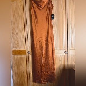 Perfect Fall Satin Midi Dress